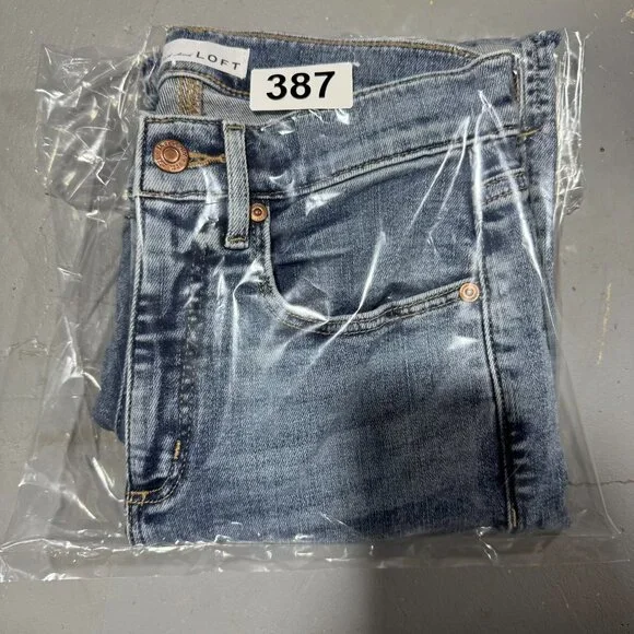 LOFT The Kick Crop Raw Hem High Rise Jeans Light Wash Women's Size 2/26 - Picture 10 of 10